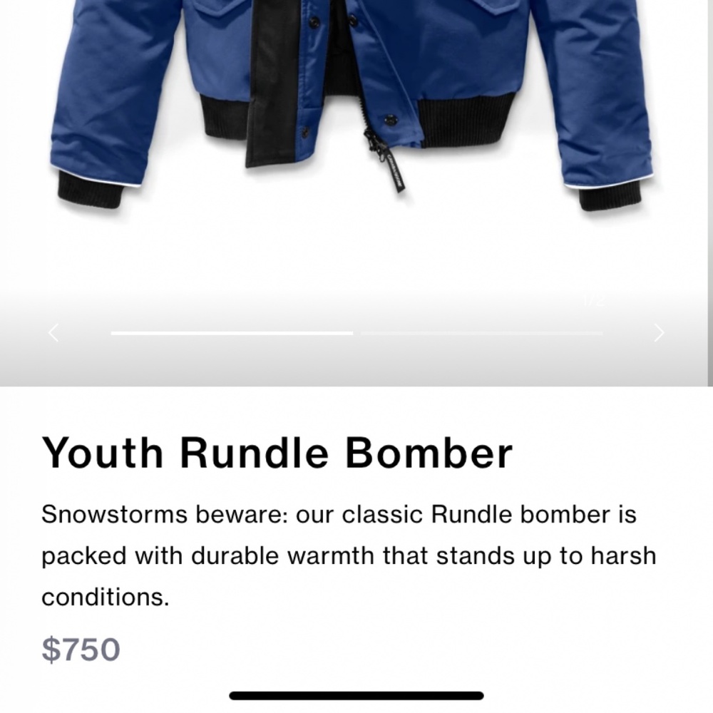 Youth Rundle Bomber Canada Goose Jacket - Picture 4 of 4